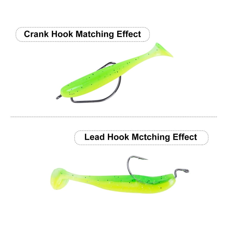 Goture Fishing Soft Plastic Lures Kit Jig Head Hooks Crappie Lures