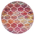thumbnail image 3 of Unique Loom Trellis Frieze Collection Area Rug - Rounded (4' Round Multi/Black), 3 of 7