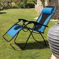 thumbnail image 3 of Lacoo Oversized Padded Zero Gravity Chair with Headrest, Blue/Black, 3 of 8