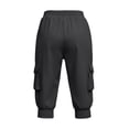 thumbnail image 6 of Lyrcatrment Cargo Capris for Women with Pockets Summer Stretchy High Rise Regular Fitted Elastic Cuff Lightweight Jogger Hiking Capri Pants Cropped Trousers, 6 of 9