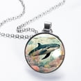 thumbnail image 2 of Whale Women's Round Glass Pendant Necklace, 2 of 5