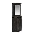 thumbnail image 2 of Home Source Corner Bar Unit with Two Glass Shelves, Built-in Wine Rack and Lower Cabinet, Charcoal, 2 of 6
