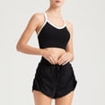 thumbnail image 2 of Pantalones cortos deportivos de yoga para correr, fitness, yoga, pantalones cortos de dos piezas con pliegues laterales y cuerdas para combinar, 2 of 5