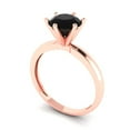 thumbnail image 2 of 1.5 ct Round Cut Natural Onyx Solitaire Engagement Ring for Women in 18K Rose Gold, 2 of 5
