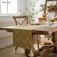 thumbnail image 1 of Gerring Nordic Jacquard Blue Table Runner Geometric Tassel Green Tea Table Flag Modern Elegant Table Runners For Dining Table, 1 of 7
