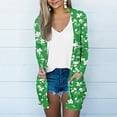 thumbnail image 7 of Idoravan Cardigans for Women Trendy Spring Women's Jacket Daily Holiday Workout Crop Cardigan Open Frant Coat Casual Long Sleeve Floral Print Top Green L, 7 of 7