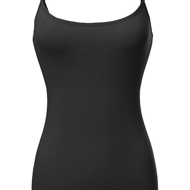 3 Packs - TheLovely Womens & Plus Sizes Basic Solid Long Length Adjustable Spaghetti Strap Tank Top Camisoles - image 4