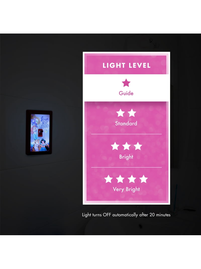 Disney Princes LED Night Light Wall Switch, Battery Powered, 44487