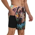 Zufioo Painted Flower Puppy Mens Swimsuit Trunks with Compression Liner