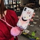 thumbnail image 2 of Compatible Con iPhone 14 13 Mini 12 11 Pro 7 8 6 6s 5 5s Plus X XS Max XR SE 2020 2022 3D KT Cat Mirror Funda De TPU Suave Con Colgante Cordón Largo, 2 of 3