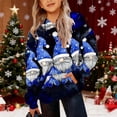 thumbnail image 1 of Sudadera con capucha para niños, con estampado navideño de invierno, larga, con terciopelo, informal y cómoda, de manga larga, de poliéster., 1 of 5