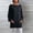 Black, variant on Women's Longline Round Neck Long Sleeve Pocket Tops Versatile Tunic Length Shirt for Spring Fall Winter Wear (Black,XL)