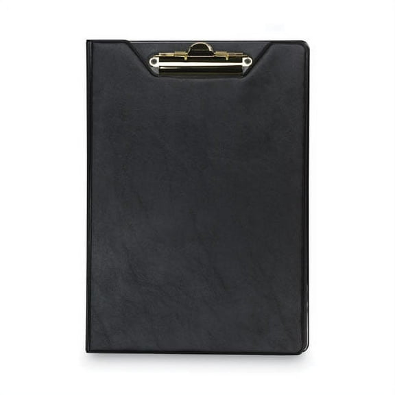 Value Padfolio, Heavyweight Sealed Vinyl, Brass Clip, Inside Front Pocket, Black | Bundle of 5 Each