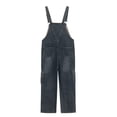 thumbnail image 2 of Coerni Girls Denim Overalls Y2k Kids Wide Leg Jeans Jumpsuit Bib Overall Pockets Tween Straight Hip Hop Coverall Girls Romper, 2 of 9