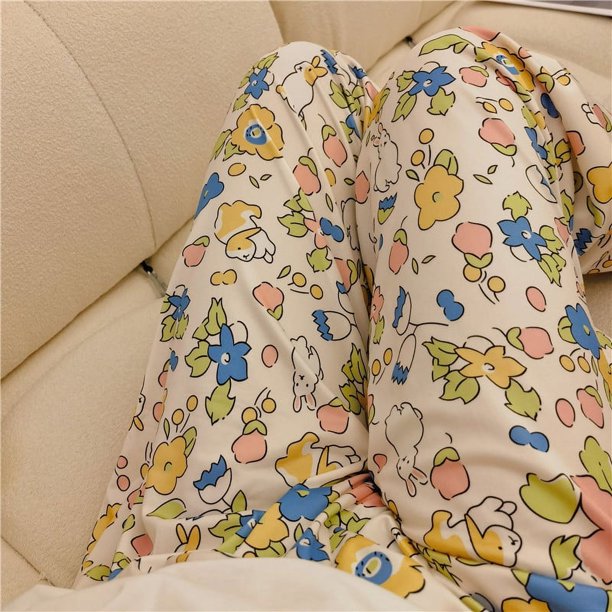 Sanrio-Pantalones sueltos de cintura alta para mujer, pantalón fino informal, de pierna ancha, con estampado de moda Y2k de Hello Kitty