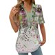 thumbnail image 1 of Tops Cortos para las Mujeres Blusas Impresas Manga Corta Turndown Collar Camiseta, Tops de Blusa para las Mujeres Casual, 1 of 5