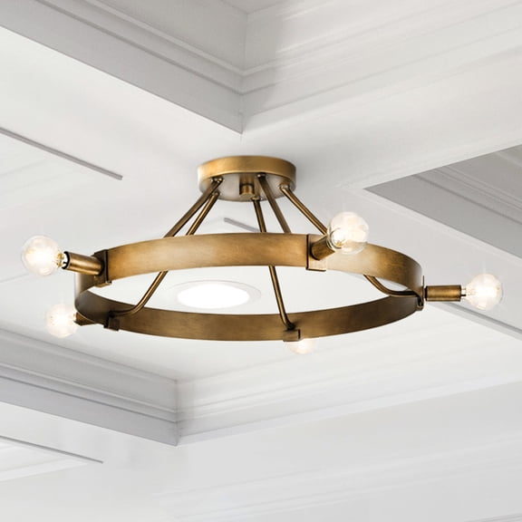 Luxury Modern Farmhouse Ceiling Light, Aged Bronze, UHP4481