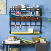 Bowery Hill Wall Mount Craft Storage Rack with Baskets in Black