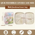thumbnail image 5 of FOR U DESIGNS Rabbit Tulip Pattern Bible Cover Case Lightweight Bible Carrying Case Quilted Book Cover Bibles Organizer Cases Bible Carrier Easter Gifts with Handle and Zipper, 5 of 7