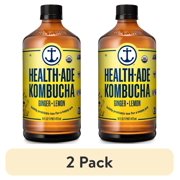 (2 pack) Health-Ade Probiotic Kombucha Tea, Ginger Lemon, 16 fl oz