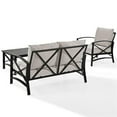 thumbnail image 4 of Afuera Living 3-Piece Metal/Fabric Patio Sofa Set in Oatmeal/Oil Rubbed Bronze, 4 of 10