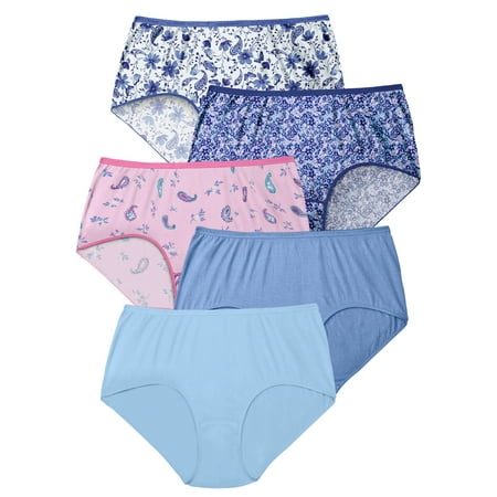 

Comfort Choice Women s Plus Size Cotton Brief 5-Pack Underwear