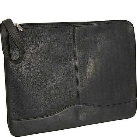 Leather Envelope Portfolio w Hide-Away Wrist Strap (Best Leather Portfolio Men)