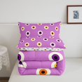 thumbnail image 5 of Feelyou Cartoon Polkadots Full Size Comforter Sets, Boho Halloween Dot Bedding Comforter Set, Lavender, Halloween Reversible, 3pcs, 1 Comforter and 2 Pillowcases, 5 of 7