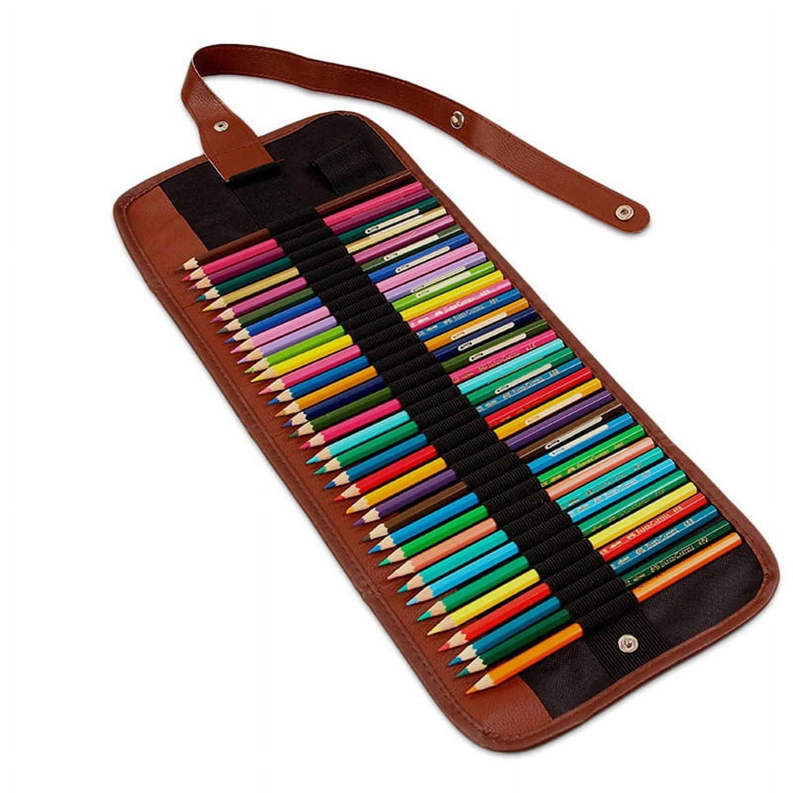Qqdd Pencil Roll Wrap,drawing Coloring Canvas Pencil Roll 36/48/72 Slots  Artist Pencil Wrap (pencils Are Not Included) Pencils Pouch Case Canvas  Stati