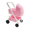 thumbnail image 5 of Dualoai 1/12 Scale Dollhouse Carriage Toy Dolls Crib Model Handmade Mini Bassinet Ornaments Crafted Accessories Scene Decor Pink, 5 of 9