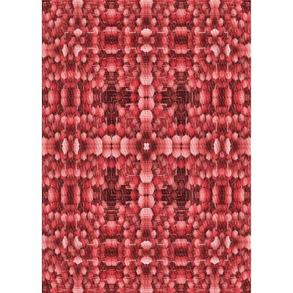 Ahgly Company Machine Washable Indoor Rectangle Transitional Red Area Rugs, 8' x 10'