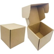Small Shipping Boxes Corrugated Cardboard Packing and Moving Mailing Box 20 Pack (6 x 6 x 3.91 inches, Kraft)