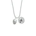 thumbnail image 2 of Delight Jewelry Silvertone Barrel with AB Clear Crystal Stars Spinner Silvertone Script Initial Disc - A - Charm Necklace, 20"+3", 2 of 4