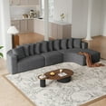 thumbnail image 4 of 131.1-Inch Chenille Sectional Sofa Set With 10 Pillows, Modern L-Shaped Curved Living Room Sofa, Right Chaise Cloud-Style Fabric Corner Couch, 4 of 9