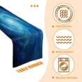 thumbnail image 3 of BaHomeck Table Runner 13*72 In,Set Of 1 Abstract Blue Swirls And Starry Night Sky High Density Cotton Linens Machine Washable Table Runner For Kitchen Dining Table Coffee Table Decor, 3 of 4