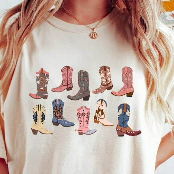 Sam Soft Cowgirl Boots Shirt, Country Concert Tee, Western Graphic Tee for Women, Oversized Graphic Tee, Cute Country Shirts, Cowgirl Shirt, Western