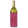 thumbnail image 1 of Letra C Fútbol Carmesí Y Botella De Vino Blanco Bebida Aislador Hugger Cj1079-Cliterk, 1 of 1