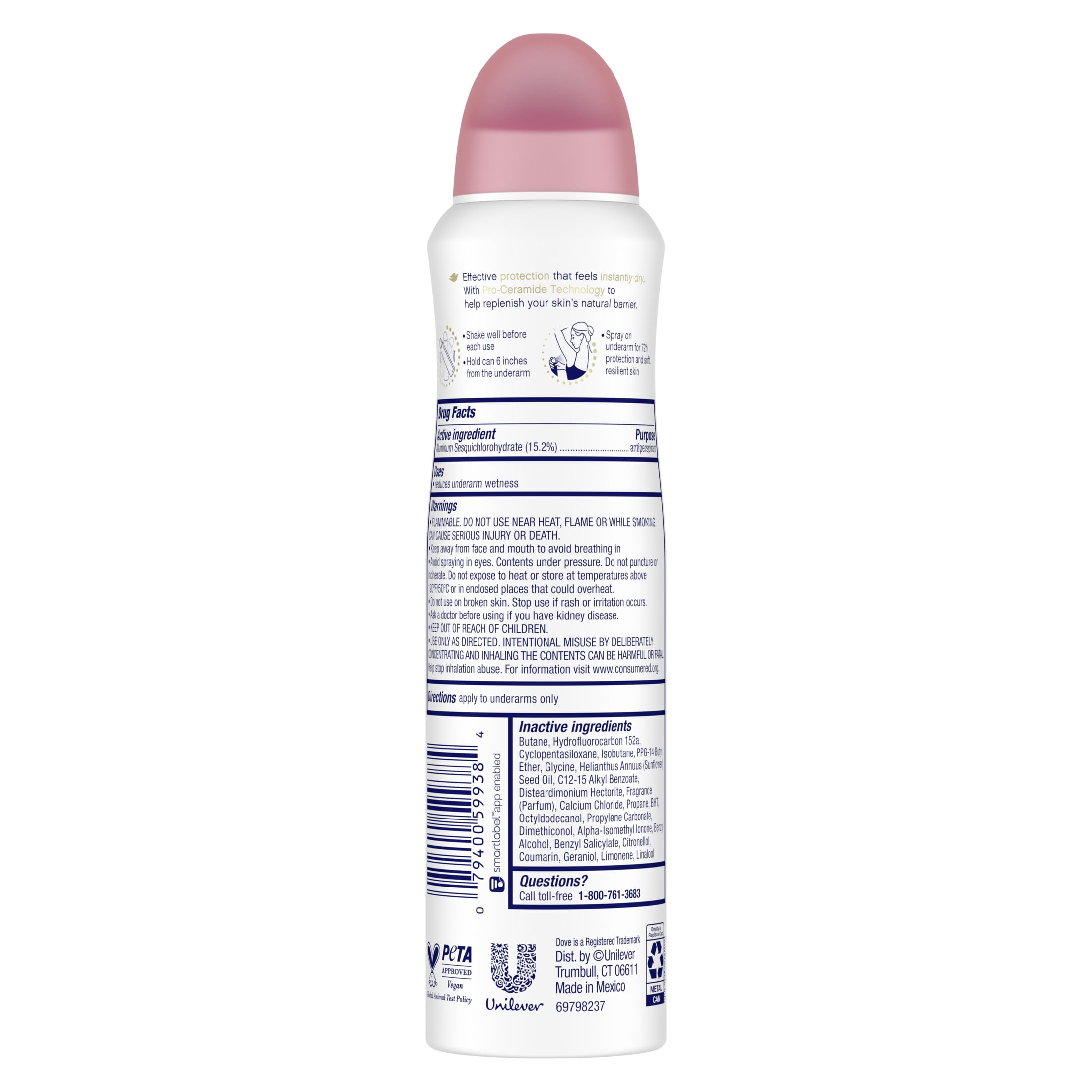 Dove Advanced Care Antiperspirant Deodorant Spray for Women Powder Soft, 3.8 oz 3 Count