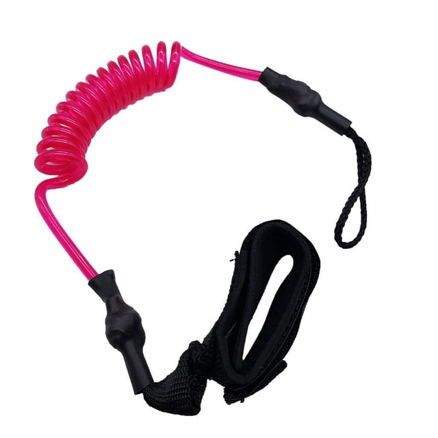 Soidarity Paddle Safety Rod Elastic Leash Boats Stretch Rope Raft Deportes acuáticos Rosa roja 45 cm