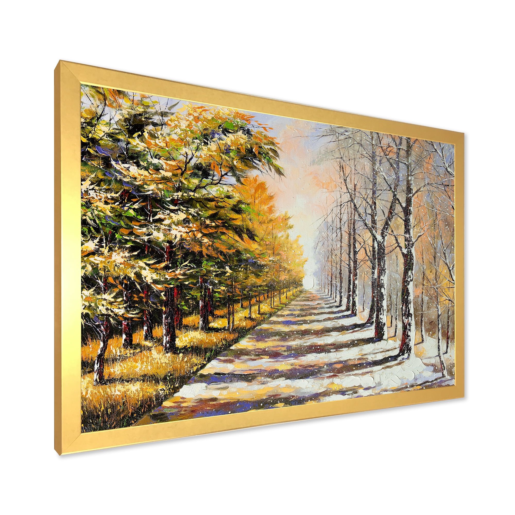 Designart 'Allegory On Theme Autumn and Winter' Traditional Framed Art Print