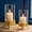 Gold, variant on Set of 2 Hurricane Glass Candle Holder, Metal Base Halloween Decor
