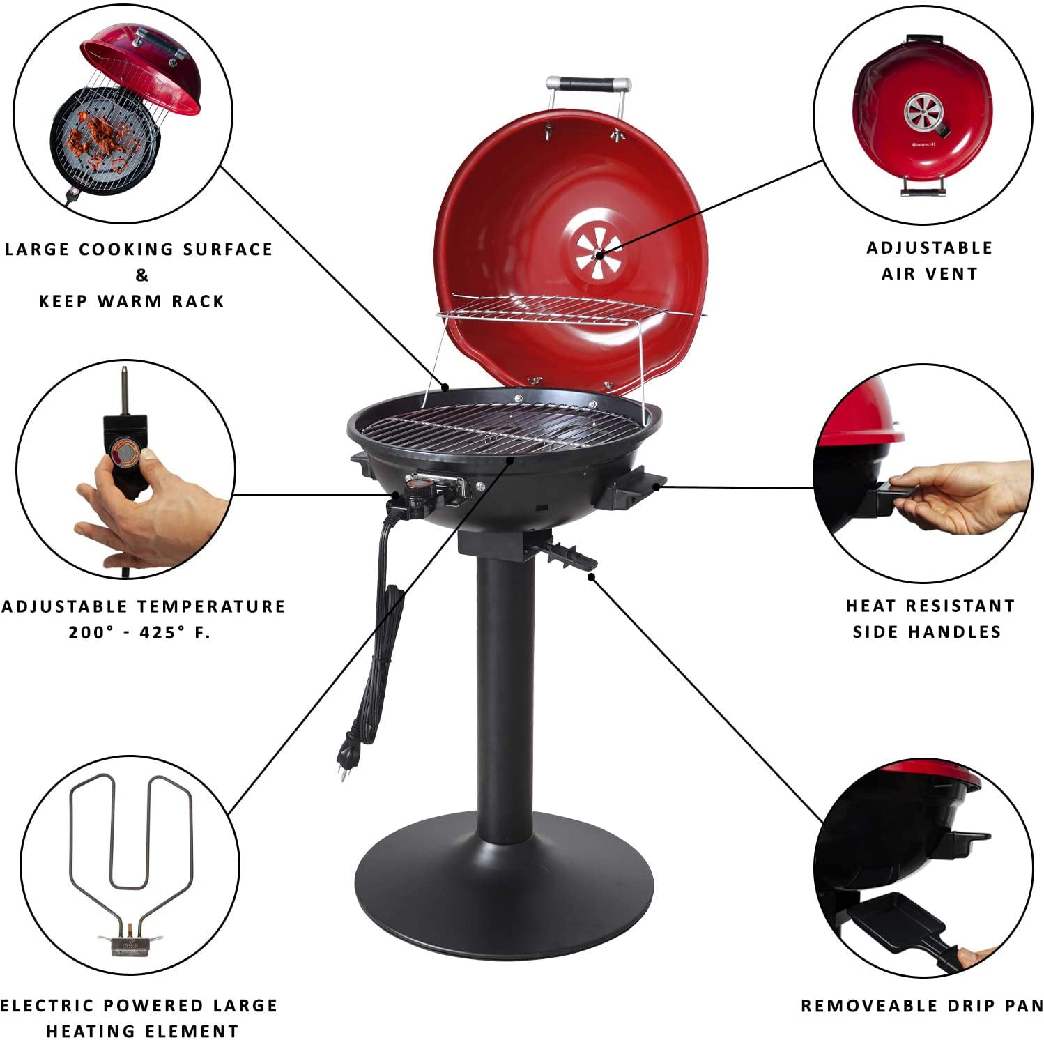 Homewell 15 Electric BBQ Grill with Removable Stand 1600W Walmart