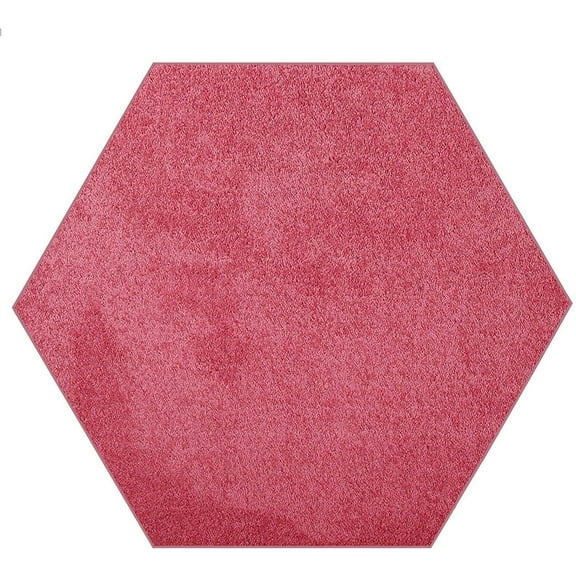 Furnish my Place Modern Plush Solid Color Rug - Pink, 6' Hexagon, Pet and Kids Friendly Rug. Made in USA, Hexagon, Area Rugs Great for Kids, Pets, Event, Wedding