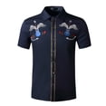 thumbnail image 2 of EQWLJWE Dress Shirt for Men's Western Cowboy Shirt Lapel Collar Short Sleeve Embroidered Casual Button Down Work Shirt for School, 2 of 4