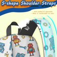 thumbnail image 5 of Robot and Wrenches White Pattern 17" Waterproof Oxford School Backpacks for Teens, S-Shape Padded Straps, for School, Travel, Hiking, Camping, 5 of 5