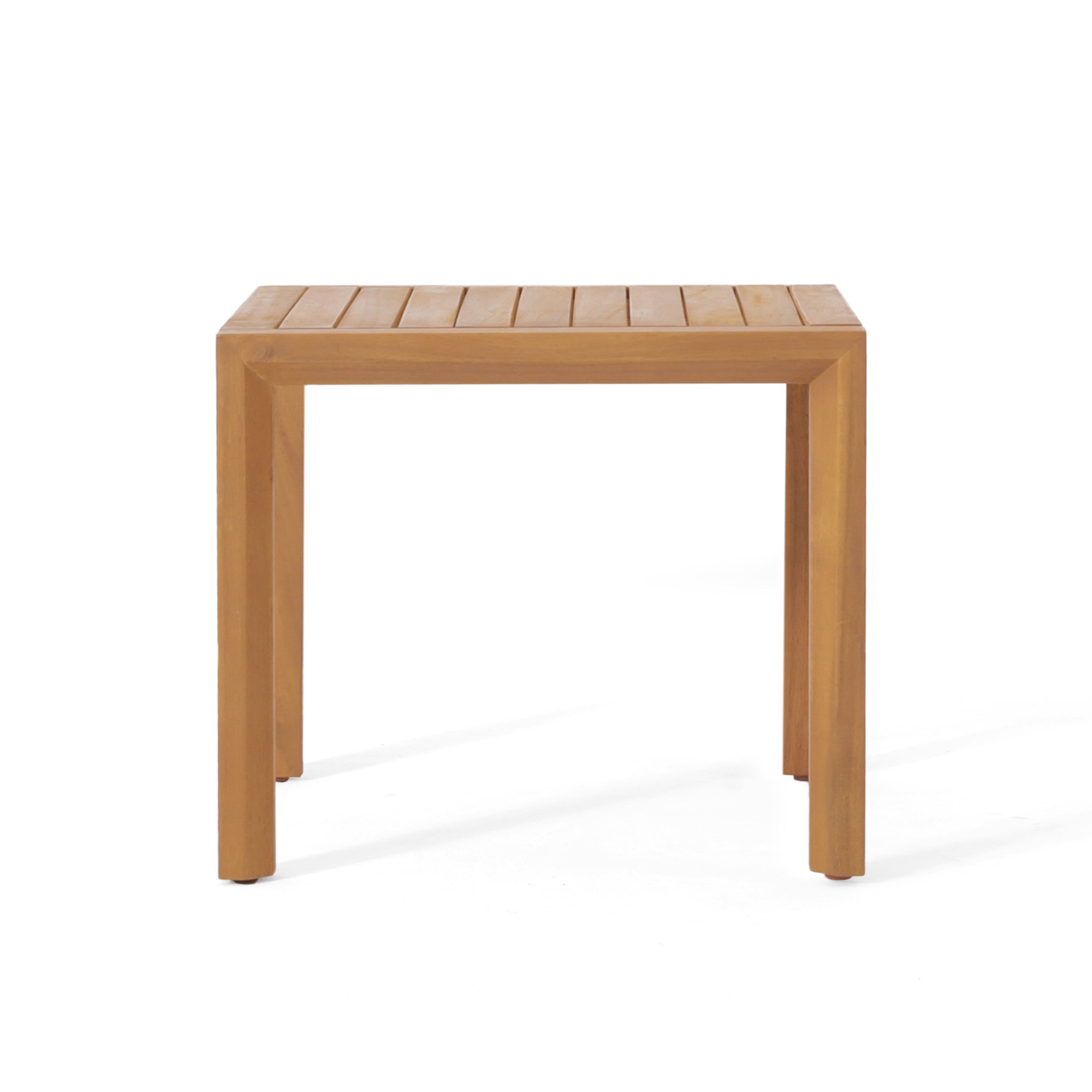 Outdoor 3 Piece Leisure Conversation Set, Acacia Wood Combined Furniture for Patio Garden, Teak and Cream