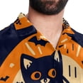 thumbnail image 5 of Halloween Font Men's Casual Printed Poplin Short Sleeve Button Down Beach Shirt with Spread Collar Top, 5 of 6