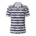 thumbnail image 2 of Daiia Anchors Pattern Men’s Polo Shirts,Solid Deck Shirt,Classic Fit, Breathable Cotton Polo for Casual and Sport Wear-Small, 2 of 7