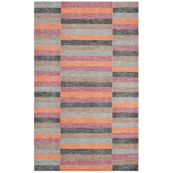 SAFAVIEH Striped Kilim STK411A Handwoven Rust Rug