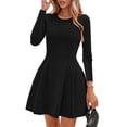 thumbnail image 1 of Vestido PRETTYGARDEN Mini Plisado Negro de Manga Larga Talla M, 1 of 8